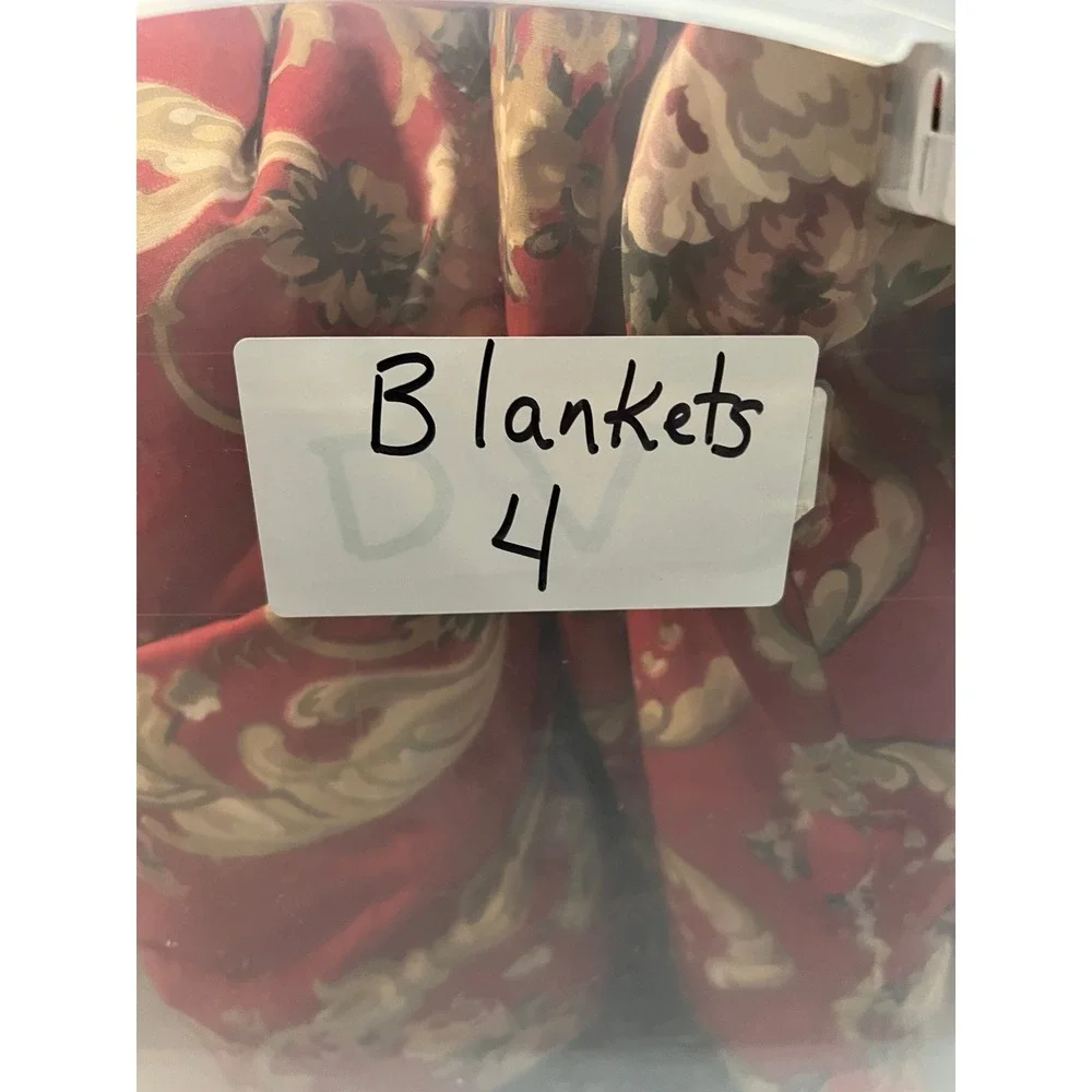 VTG RALPH LAUREN Danielle Marseilles Red Floral Full Queen Cotton Made in USA